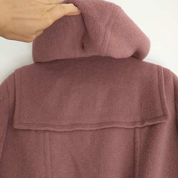 Hilary Radley Pea Coat Womens 14 Dusty Pink Alpaca Wool Blend Hooded Pocket - Picture 7 of 14